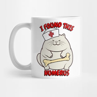 funny fat cat is a nurse with a joke Mug